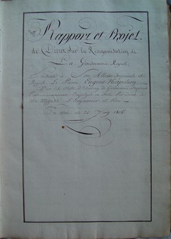 1805 Projet de Gendarmerie Royale en Italie (non répertorié)