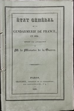 1836 Etat Général de la Gendarmerie de France