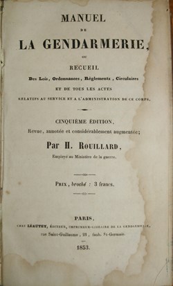 1853 Manuel de Gendarmerie