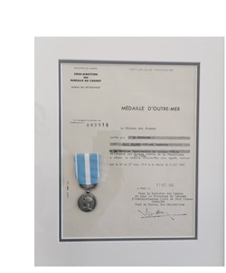 1962 Diplôme de la Médaille d'Outre-Mer