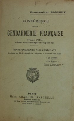 1911 Conférence sur le Gendarmerie française