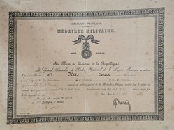1922 Diplôme de la Médaille Militaire 7ème Légion de Gendarmerie