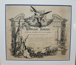1907 Diplôme et médaille d'Honneur pour Acte de Courage et de Dévouement