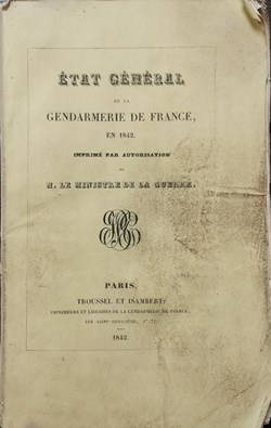 1842 Etat Général de la Gendarmerie de France