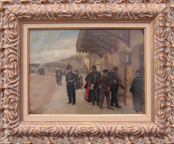 Escorte de déserteur par des gendarmes
