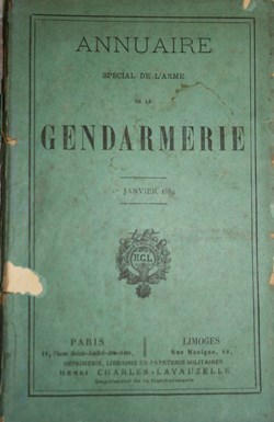 1884 Annuaire de la Gendarmerie