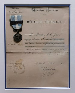 1895 Diplôme et médaille Coloniale avec Agrafe Algérie