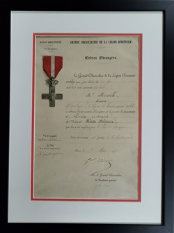 1878 Diplôme et médaille de la Croix argent de l'Ordre du Mérite Militaire d'Espagne