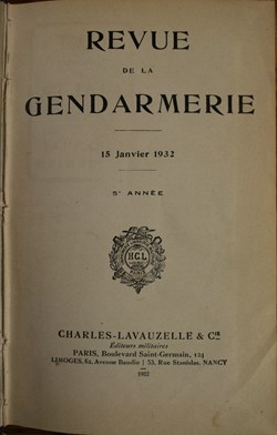 1932 Revue de la Gendarmerie 5è Edition