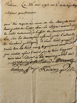 1793 Réquisition de la Force Publique