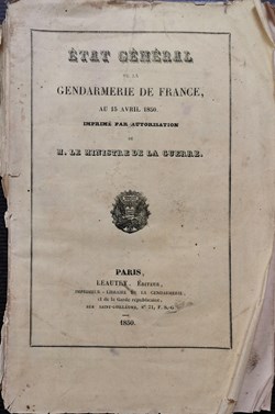 1850 Etat Général de la Gendarmerie de France