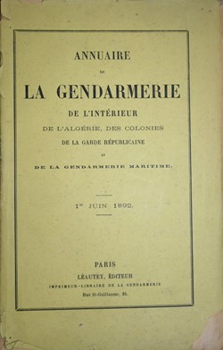 1892 Annuaire de la Gendarmerie
