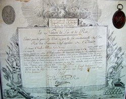 1792 Brevet du Médaillon des deux Epées, avec le Médaillon