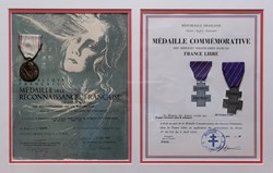 1948 Diplôme et médaille de la Reconnaissance Française pour faits de Résistance