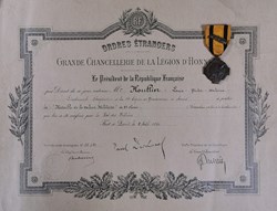 1920 Diplôme et Médaille de la Valeur militaire de 3e classe grecque