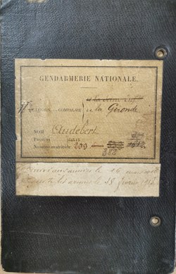 Livret 1898 Gendarme à cheval AUDEBERT
