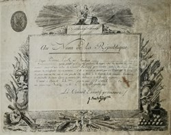 1793 Brevet du Médaillon des deux Epées