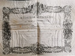 1859 Diplôme de la Médaille Militaire attribuée un gendarme