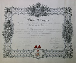 1856 Diplôme de l'Ordre du Medjidié de Turquie