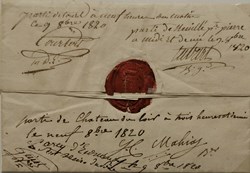 1820 lettre de TOURS au MANS