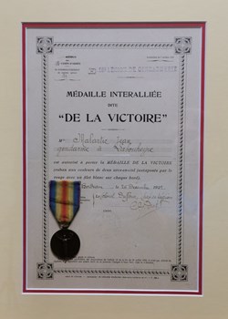 1922 Diplôme et Médaille dite "De La Victoire"