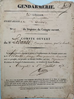 Livret 1851 Gendarme Impérial  à cheval LEVANTE