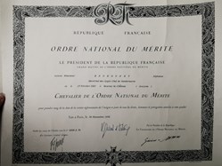 1978 Diplôme de l'Ordre National du Mérite