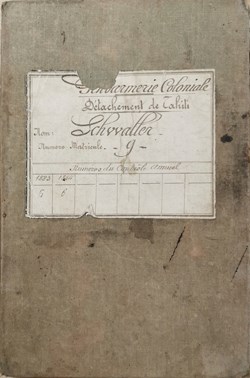Livret 1874 Gendarme colonial à pied à Tahiti SCHWALLER