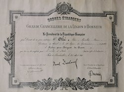 1920 Diplôme de Médaille italienne pour "Fatigues de Guerre"