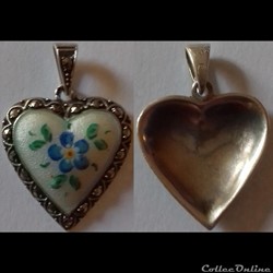 Pendentif coeur argent.
