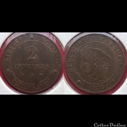 2 centimes Cérès 1878 A