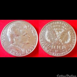 100 francs Marie Curie argent 900‰