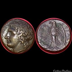 Bronze "Hemilitron" sicilien d'Hiketas pour Syracuse