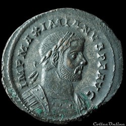 Follis de Maximien Hercule pour Londres incus