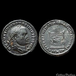 Follis de Maximin II Daia auguste pour Cyzique dédié à Galère