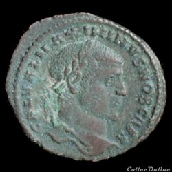 Follis de Maximin II Daia césar pour Cysique