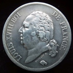5 francs argent Louis XVIII Paris 1821