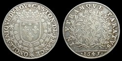Jeton d'argent de la Dombes , Gaston d'Orléans 1645