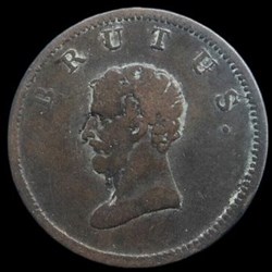 Jeton anglais de cuivre BRUTUS de la BCC , 1809-1810