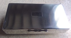 Médaillier en métal argenté/macassar/cuir