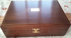 Grande boîte médaillier en acajou "les outils du numismate "