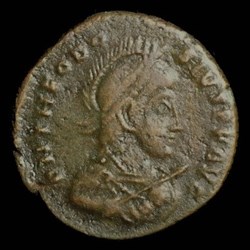 AE2 de Théodose I pour Thessalonique , 3 ème officine