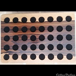 5 plateaux médailliers en Ziricote 30 x 20 cm , 40 alvéoles de 25 mm