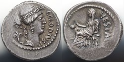 Crawford 512/2 C.CLODIVS C.F.VESTALIS (C. Clodius Vestalis)