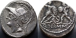 Crawford 319/1, Q.THERM M.F (Q. Minucius Thermus M.f.) Denar, 103 BC, Rom