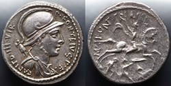 Crawford 429/1 P.FONTEIVS P.F.CAPITO (P. Fonteius P.f. Capito), Denar