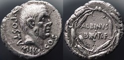 Crawford 450/3a ALBINVS BRVTI.F, (D. IUNIUS Brutus Albinus), Denar 48 BC