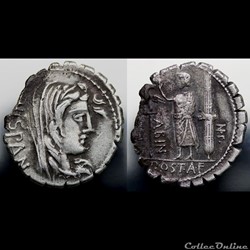 Crawford 372/2, A.POST A.F S.N ALBIN (A.Postumius Albinus)