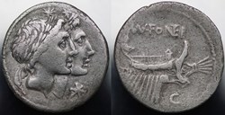 (65 EURO) Crawford 307/1b MN.FONTEI (Mn. Fonteius) Denarius *SOLD*