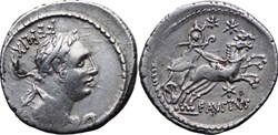 Crawford 426/2, FAVSTVS (Faustus Cornelius Sulla) Denarius 55 B.C.